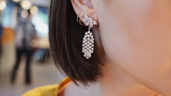 Camrose and Kross Jacqueline Kennedy Replica Crystal Waterfall Earrings