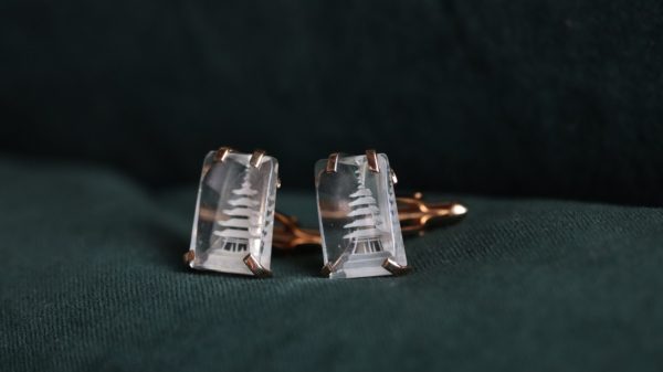Swank Australian Crystal Pagoda Cufflinks