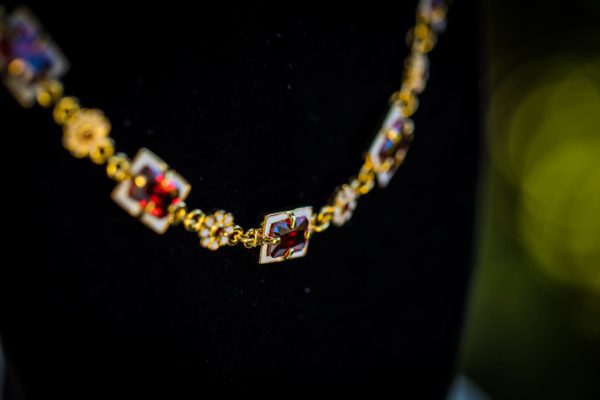 Elizabethan Enamel and Garnet Necklace Cheapside Hoard
