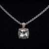 Andrea Candela 18kt Gold and Sterling Silver Checkerboard Cut Green Quartz and Diamond Pendant Leon's Beverly Hills