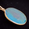 Vintage Eilat Stone Pendant Sterling 925 Gold Plated Necklace from Israel